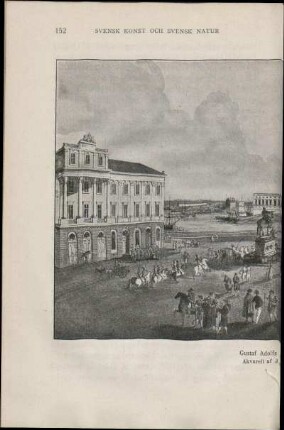 Gustaf Adolfs to[rg], Norrbro och slottet. Akvarell af Johan Fredrik Martin.