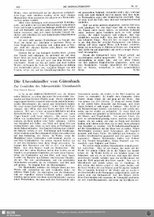 Die Uhrenhändler von Gütenbach