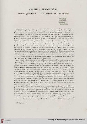 Chapitre quatorzième - Planches quatorzième - Saint Laurent et Saint Vincent