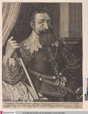Serenissimo Potentissimo Principi ac Domino Johanni Georgio Duci Saxsonia Elect. S. R. I. Archim. Santgr. Thuring. March. Misn. Burg. Magdeb. Com. March. et Rauens. Dno. im Rauenst. Dno. Suo. Clements. etc.