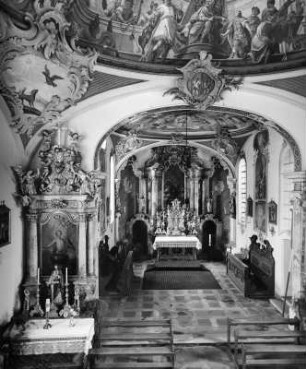 Mödishofen. Katholische Filialkirche Sankt Vitus (Neubau 1750; I. Paul). Altarraum
