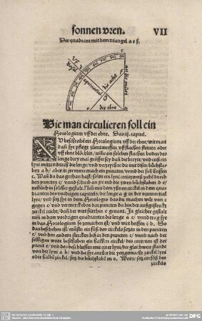 Wie man ciruluieren soll ein Horologium uff der ebne. Das III. Capitel.