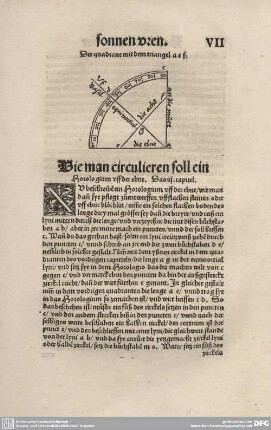 Wie man ciruluieren soll ein Horologium uff der ebne. Das III. Capitel.