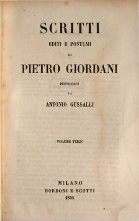 Opere di Pietro Giordani, 10. Scritti editi e postumi di Pietro Giordani ; 3
