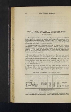 Indian and Colonial Investments