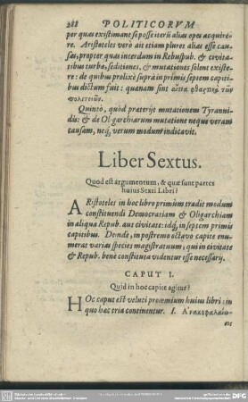 Liber Sextus. Quod est argumentum, & quae sunt partes huius Sexti Libri?