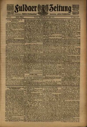 Erste Ausgabe vom Freitag, den 22. Juli 1910.