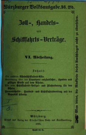 Zoll-, Handels- und Schifffahrts-Verträge, 6. Die revidirte Rheinschiffahrts-Akte ...