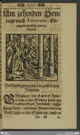 Am zehenden Sontage nach Trinitatis, Evanelium Luc. am 19. Capitel
