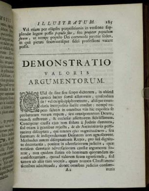 Demonstratio Valoris Argumentorum.