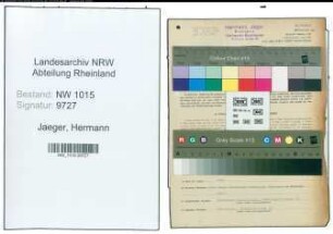 Entnazifizierung Hermann Jaeger , geb. 29.07.1902 (Baecker)