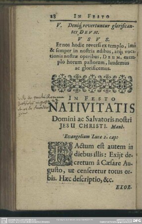 In Festo Nativitatis Domini ac Salvatoris nostri Jesu Christi. Manè