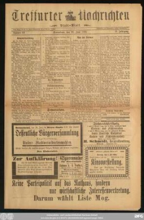 Treffurter Nachrichten : Stadtblatt, Nr. 52. Sonnabend, den 30. Juni 1923