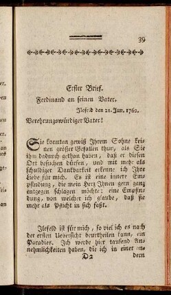 Erster Brief - Fünfter Brief