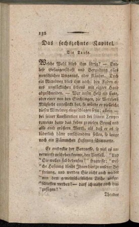 Das sechszehnte Kapitel. - Das zwanzigste Kapitel.