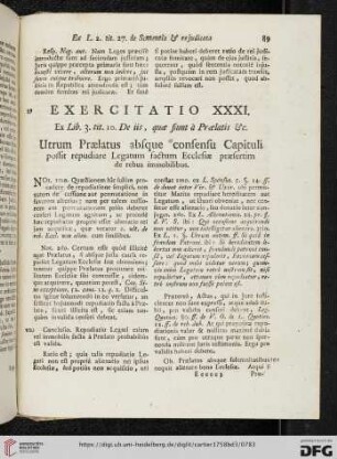 (Exercitatio XXXI - XXXVI)