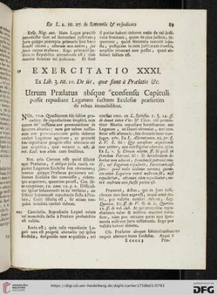(Exercitatio XXXI - XXXVI)