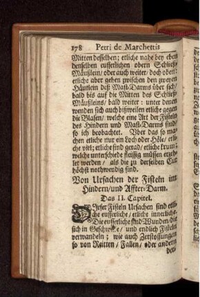 Von Ursachen der Fisteln im Hindern/ und Affter-Darm. Das II. Capitel.
