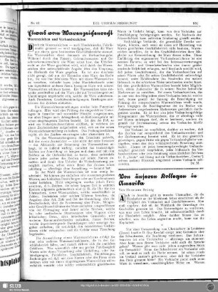 Etwas vom Warenzeichenrecht