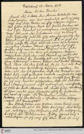 Korrespondenz von Alice und Ludwig Klein: Brief von Alice Klein, Ludwig Klein und Dora an Irmgard Klein, Kurt Klein und Max Klein