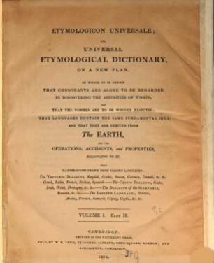 Etymologicon universale, or universal etymological dictionary on a new plan. 1,2