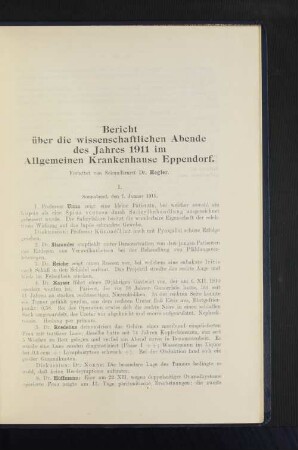 1. Sonnabend, den 7. Januar 1911.