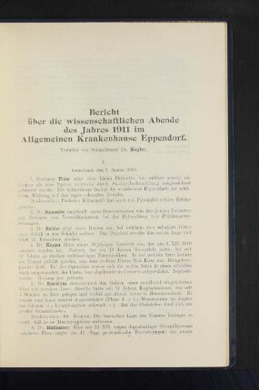 1. Sonnabend, den 7. Januar 1911.