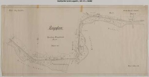 Streckenband Blatt 14, Gemarkung Ruppichteroth, km 16,1 - 17,7 mit Bahnhof Schönenberg und Gleisanschluss Schönenberger Kalkwerke