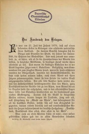 Erlebnisse eines freiwilligen bayerischen Jägers im Feldzuge 1870/71