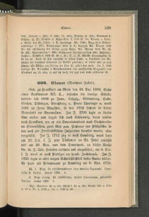 603. Clauer (Matthias Jakob).