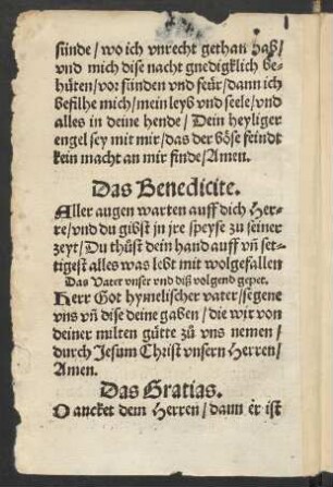Das Benedicite.