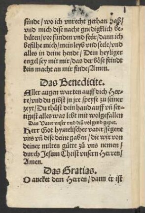 Das Benedicite.