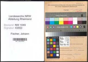 Entnazifizierung Johann Fischer , geb. 25.09.1889 ()