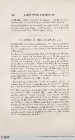 Addenda to the Catalogue
