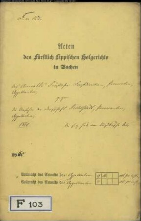 Forstdirektion gegen Dorfschaft Kohlstädt - Hude am Voßbusch