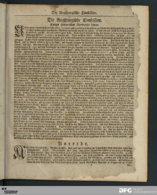 Die Augspurgische Confession