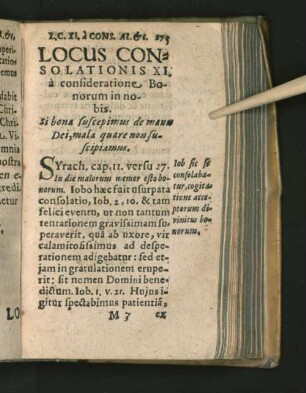 Locus Consolationis XI. a consideratione Bonorum in nobis.