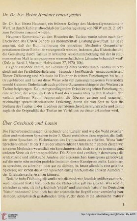 27: Über Griechisch und Latein