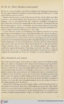 27: Über Griechisch und Latein