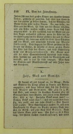 X. Zahl, Maß und Gewicht
