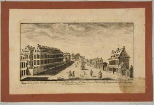 Die Große Plauensche Gasse in Dresden nach Nordosten, Blatt Teil einer Reihe Dresdner Stadtansichten von Schlitterlau um 1770