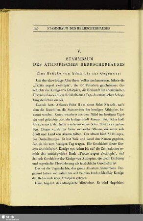 V. Stammbaum Des Äthiopischen Herrscherhauses