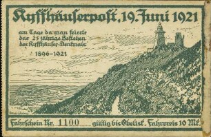 Kyffhäuserpost, 19. Juni 1921