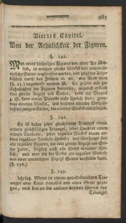 Viertes Capitel. Von der Aehnlichkeit der Figuren.