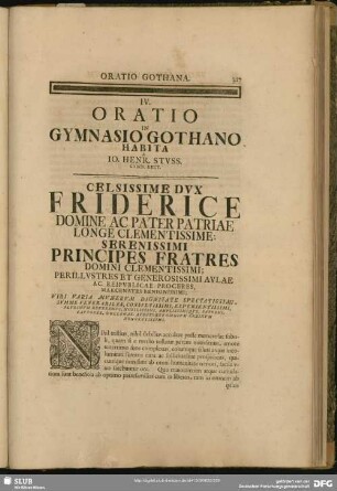 Oratio In Gymnasio Gothano Habita A Jo. Henr. Stuss ...