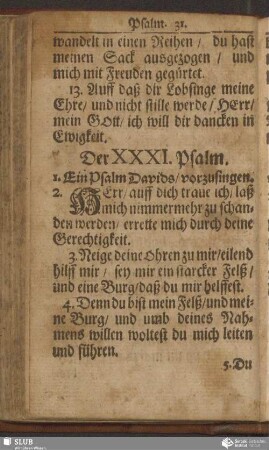 Der XXXI. Psalm