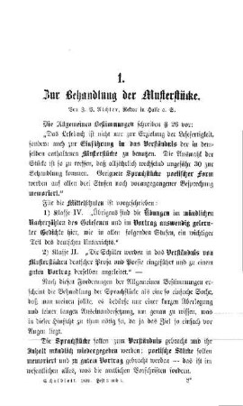 Zur Behandlung der Musterstücke
