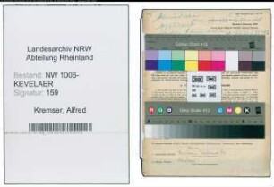 Entnazifizierung Alfred Kremser , geb. 24.03.1908 (Bueroangestellter)