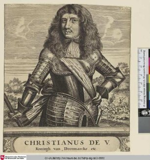 Christianus de V. Koningh van Deenmarcke. etc. [Christian V. König von Dänemark]