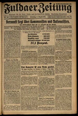 Ausgabe vom Dienstag, den 11. August 1931.